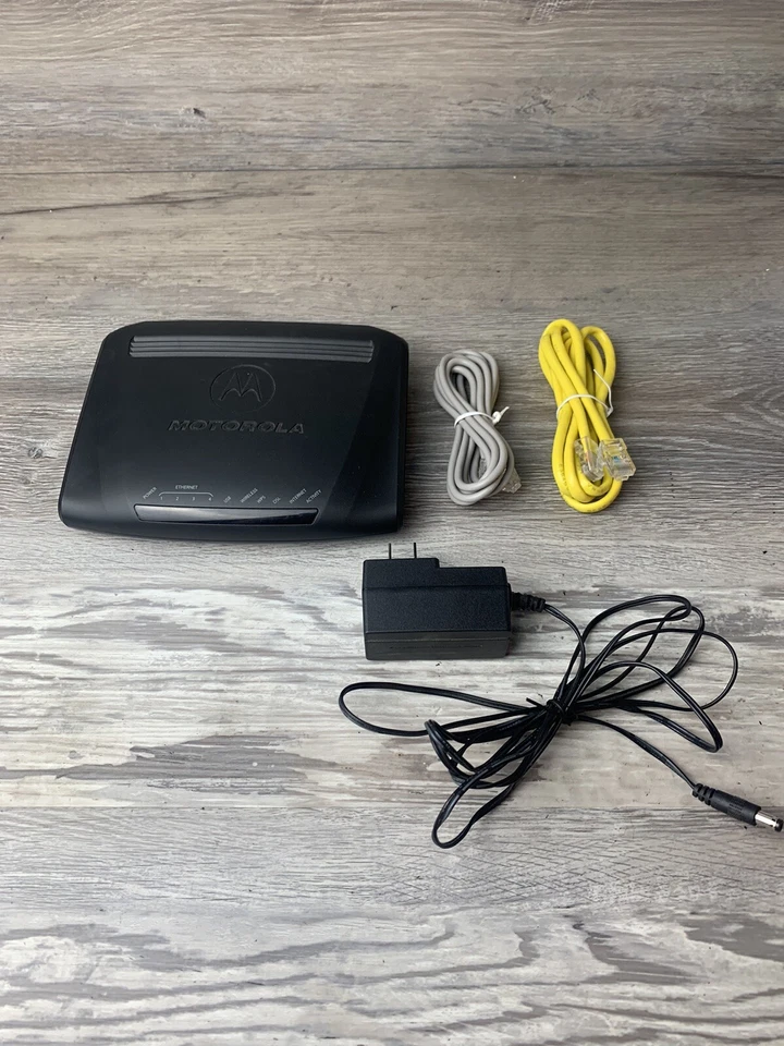 Motorola model 2247 N8 PC MAC DSL modem USB ethernet internet wireless WPS - Image 1 of 4