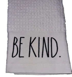 Rae Dunn BE KIND White Kitchen Dish Towel New 17 x 24" - Picture 1 of 3