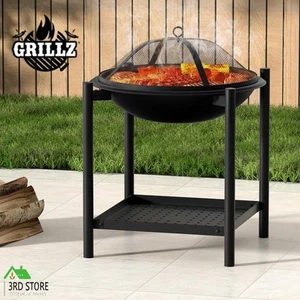 Grillz Fire Pit Charcoal BBQ Cooking Grill Outdoor Camping Fireplace Steel - Picture 1 of 12