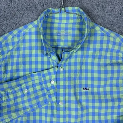 Camisa de rendimiento Vineyard Vines On-The-Go para niños XL (18) cuadros Gingham Buffalo Foto 1 de 4