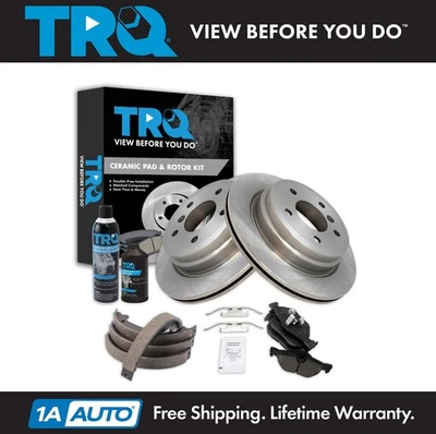 Kit de pastillas de freno y rotor de cerámica trasera TRQ para BMW 328i 2007-2012 Foto 1 de 4
