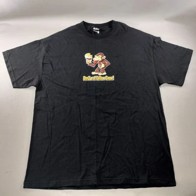 Vtg Hybrid Don't Eat Yellow Snow Black Funny Monkey Skateboard T-Shirt Mens XL - Image 1 of 4