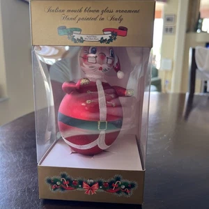 Bellagio Italian Mouth Blown Glass Santa Claus Ornament Christmas - NEW - Picture 1 of 10