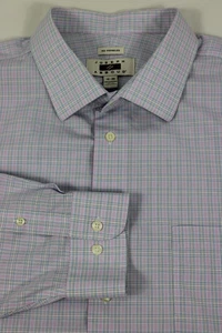 Joseph Abboud Mens Dress Shirt 19 35 Purple Plaid Long Sleeve Spread Collar - Picture 1 of 8