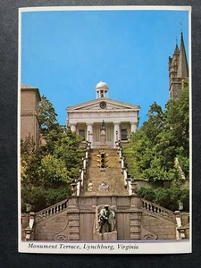 Cartolina Monumento Terrazza Palazzo di Giustizia Lynchburg Virginia VA - Foto 1 di 2