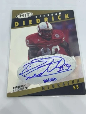 2003 SAGE HIT Autograph Dahrann Diedrick Nebraska RB #A30 /250 Authentic Auto - Image 1 of 2