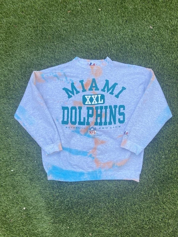 custom Vintage Logo Athletic Miami Dolphins Sweater Size L nfl Cover