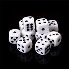 10pcs 16mm White Acrylic Six Sided Round Corner Opaque Dice ZYV*DY