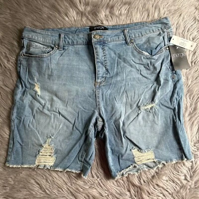 Energie Jean Shorts Womens Size 21 Blue Denim Ripped Distressed - Image 1 of 4
