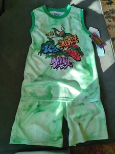 Kids Medium (8-10) Teenage Mutant Ninja Turtles Green Tank Top and Shorts Set - Picture 1 of 4