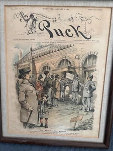 Framed Puck Political Magazine Cover with additional framed print - Picture 1 of 9