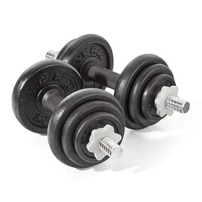 York Fitness 20 kg Hantel aus Gusseisen mit Spinlock-Funktion