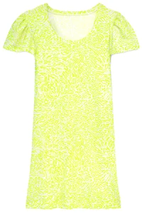 Women's Dress - Yellow Printed Dress - T-shirt Dress - Medium - Jersey Cotton - Picture 1 of 3