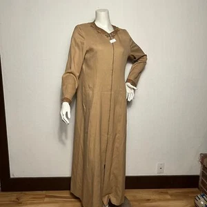 DOQUE Istanbul Minimalist Eastern Maxi Dress Designer Full Zip Trench Size 14 - Picture 1 of 8