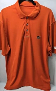 NCAA Auburn University Men's Polo Shirt by Russell SS Orange Sz L - Picture 1 of 8