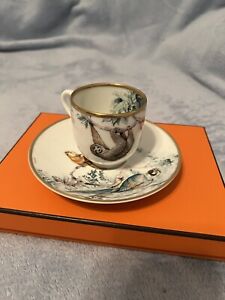 Hermes Carnets d'Equateur Tea Cup and Saucer set