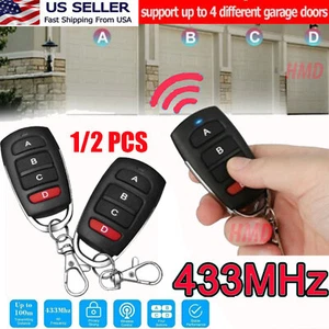 1-2 Universal Garage Door Remotes 433mhz Electric Cloning Control Key Fob Opener - Picture 1 of 26