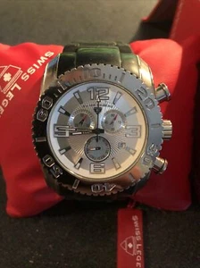 Swiss Legend Men's 20067-02S Commander Chronograph Silver Dial Black Band Watch - Picture 1 of 8