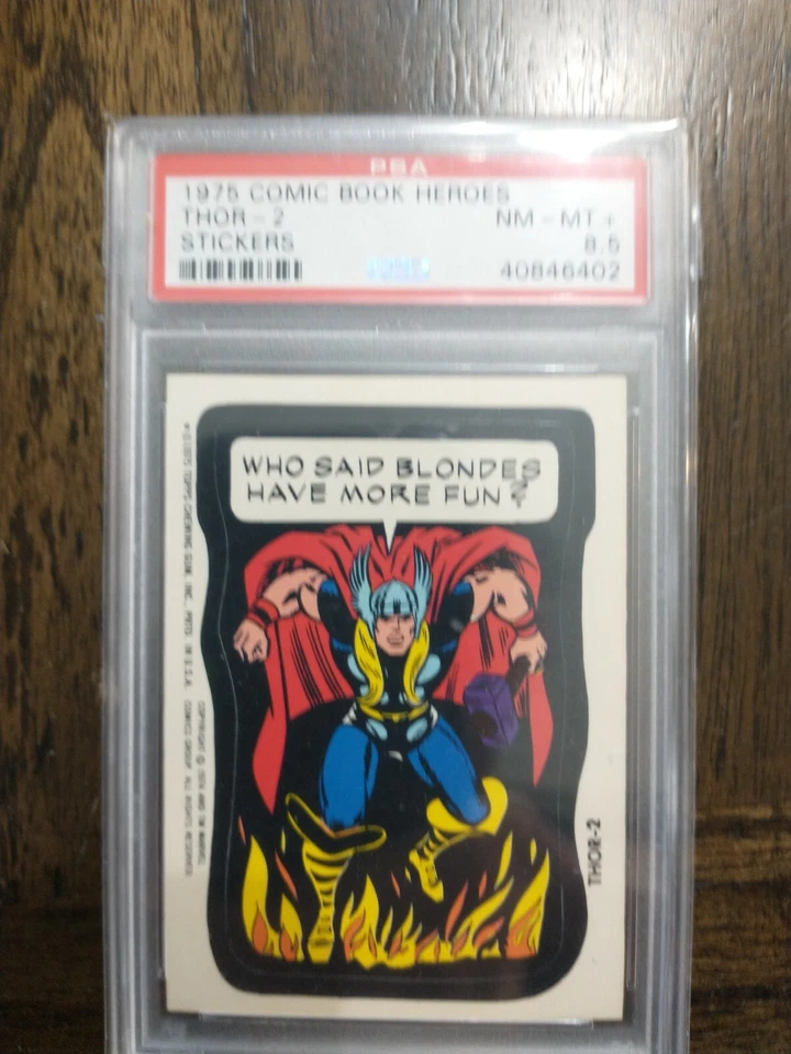 1975 Marvel Comic Book Heroes Stickers THOR - 2 PSA 8.5 - Image 1 of 1
