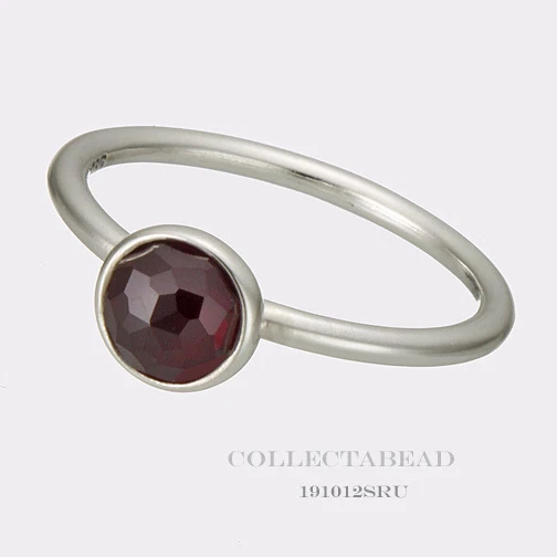 Authentic Pandora Silver July Droplet Synthetic Ruby Ring Size 56 7.5 191012SRU - Image 1 of 1