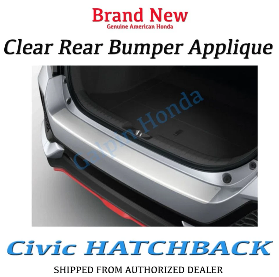 OEM Honda Civic Hatchback Clear Rear Bumper Applique 2017- 2020  (08P48-TGG-100) Foto 1 de 1