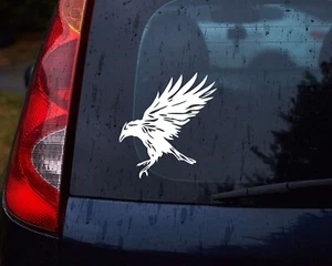 Crow Vinyl Decal - Flying Raven Silhouette Sticker - Multiple Colours & Sizes - Picture 1 of 40