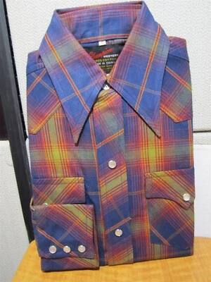 Champion Mens Vintage Green/Red/Blue Plaid Western Snap Up Shirt Size: 8 - Image 1 of 3