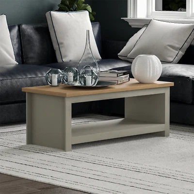 HOME DISCOUNT SALE Coffee Table 1 Shelf Wooden MDF Storage Modern Living Room Furniture Grey