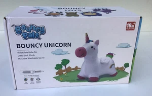Bouncy Pals Inflatable Ride On Plush Unicorn Inc Pump Toddler Riding Toy NEW - Picture 1 of 10