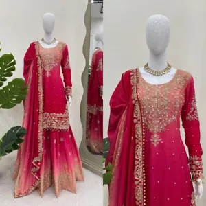 SALWAR KAMEEZ DRESS BOLLYWOOD PAKISTANI STITCHED WEDDING DESIGNER INDIAN NEW - Picture 1 of 7