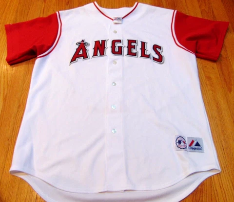 VINTAGE MAJESTIC MLB ANAHEIM ANGELS WHITE JERSEY SIZE XL Cover