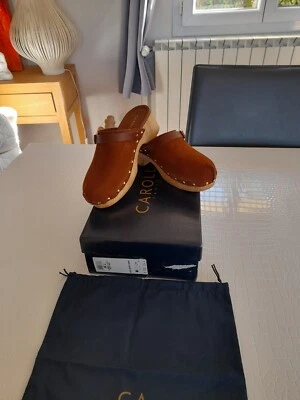 Sabots CAROLL  Pointure 38. Cuir peaux  Neuf - Photo 1/4