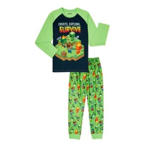 Minecraft / Ryan's World Superhero / SpongeBob Boys Long Sleeve Pajamas 2-PC Set - Picture 1 of 16