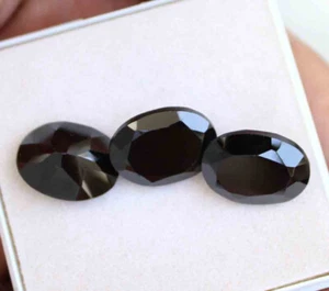 36.00 Ct Genuine Natural Black Spinel AAA Rated Oval Faceted Cut Loose Stones - Picture 1 of 2
