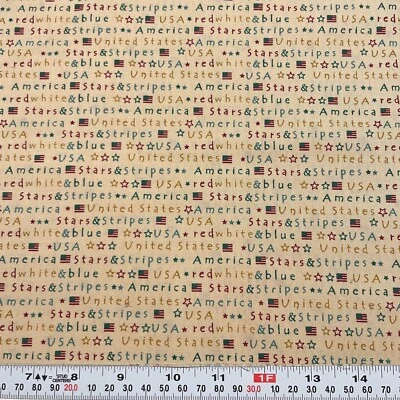 Vintage Americana Stars & Stripes Flag Concord Fabric Cotton by the HALF YARD - Image 1 of 2