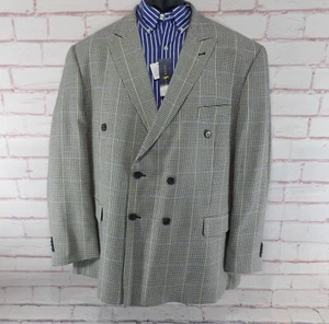 Paul Fredrick Mens 48R Double Breasted Sport Coat Blazer Suit Jacket Peak Lapels - Picture 1 of 11