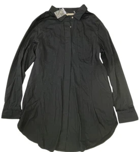 Soft Surroundings Womens Small Black Long Sleeve Button Tunic Cotton Stretch - Picture 1 of 11
