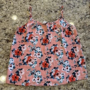 LA Hearts Tank Top Size M Medium Pink Flowers Thin Cami Festival Summer CUTE! - Picture 1 of 13