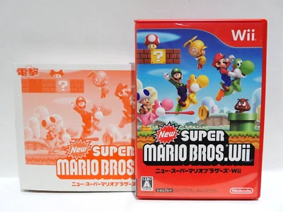 New Super Mario Bros. Wii (Wii, 2009) Japanese Version w/ Large Manual CIB - Image 1 of 4