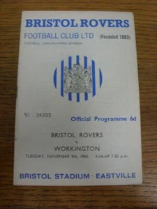 09/11/1965 Bristol Rovers v Workington  . For UK orders shipping is FREE of char - Picture 1 of 1