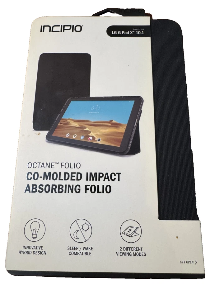 Incipio Octane Impact-Absorbing Folio Case for LG G Pad X 10.1" - Black - Image 1 of 2