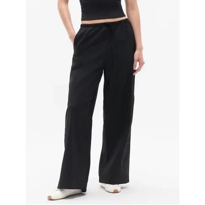 Nuevo con etiquetas Pantalón Athleta Paradise tiro medio pierna ancha negro M Foto 1 de 4