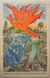 Arik Brauer, Morgenrot - Morgengrauen, Farblithographie, 1974, handsigniert - Picture 1 of 4