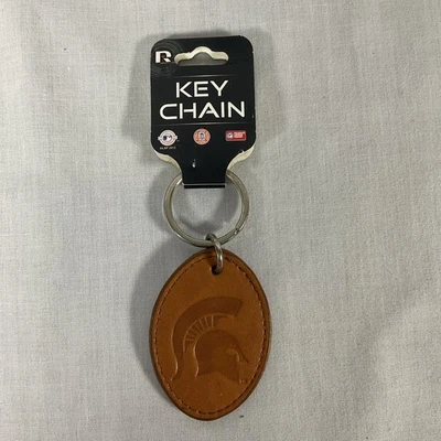 Llavero Rico Michigan State Spartans Fútbol Cuero Marrón Foto 1 de 3