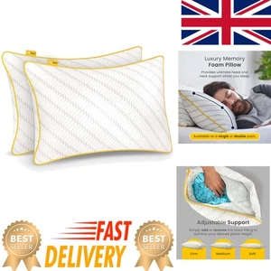 Maschinenwaschbare Luxus Memory Foam Kissen - 2er Pack, ideal für alle Schläfer - Bild 1 von 11