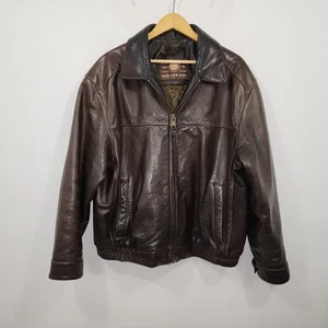 Chaqueta Bomber De Colección Andrew Marc New York Cuero Marrón Forro Acolchado Para Hombres XL - Imagen 1 de 24