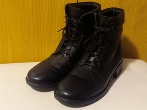 L.L. Bean Women's 8 Black Leather Lace Up Combat Boots 0BNS404 8M - Picture 1 of 14