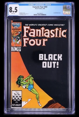 FANTASTIC FOUR Marvel Comics Aug 1986 #293 Black Out! CGC 8.5 Last J Byrne Issue - Image 1 of 2