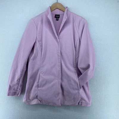 Blazer EILEEN FISHER M Algodón Texturizado Traje Chaqueta Botón a Presión Lavanda De Colección Foto 1 de 4