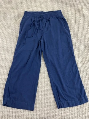 Briggs Womens Linen Blend Pants Elastic Waist Blue Size L - Image 1 of 4